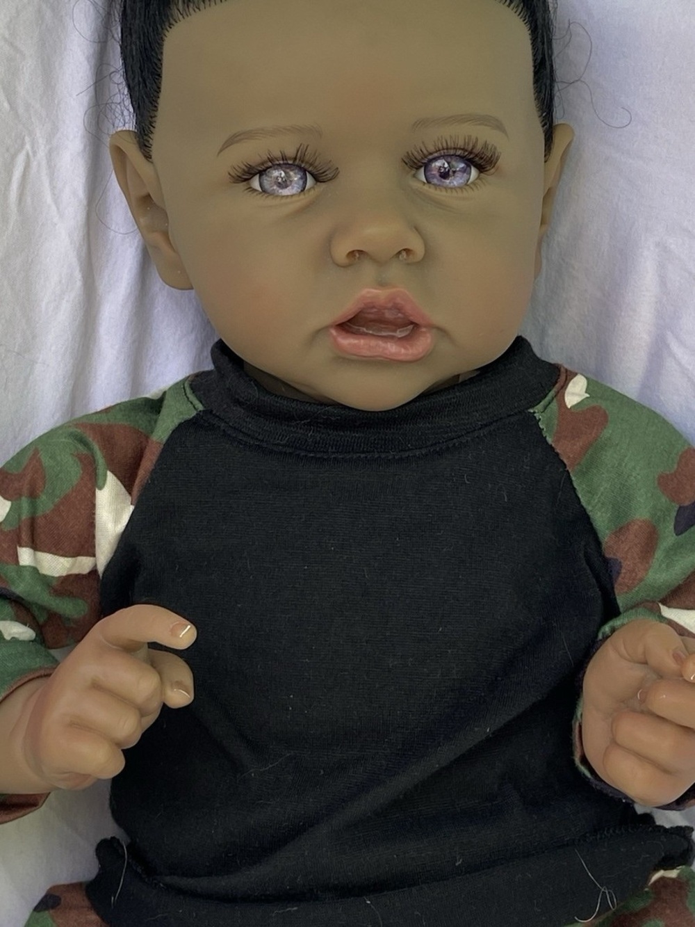 Reborn doll black American 22 inches